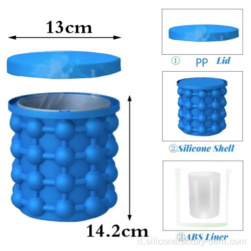 Bevanda a tubo di ghiaccio in silicone stampo per secchio ghiaccio di ghiaccio